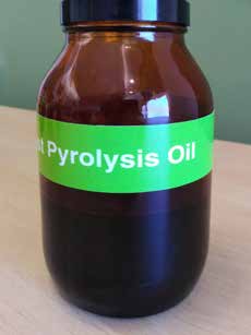 Bottle of Pyrolysis oil