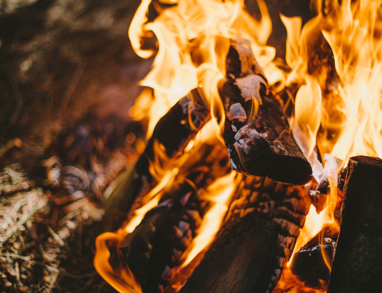 Photo of burning firewood